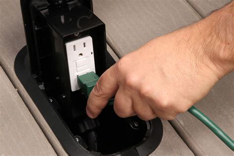 electrical deck box|electrical outlet for outdoor deck.